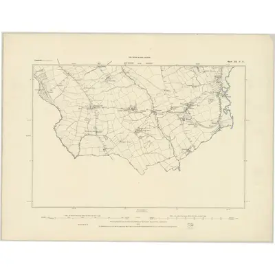 1882 Map of Cornwall XII.NE, 1883 Print