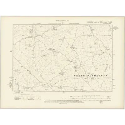 1905 Map of Cornwall XII.NW, 1907 Print