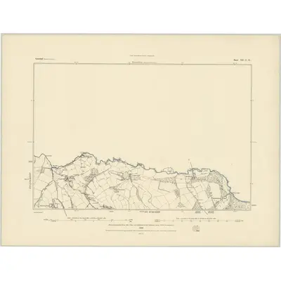 1882 Map of Cornwall XII.SE, 1884 Print