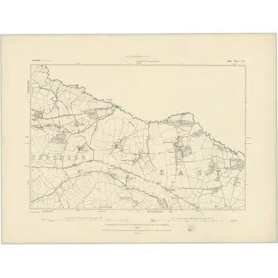 1882 Map of Cornwall XII.SW, 1883 Print