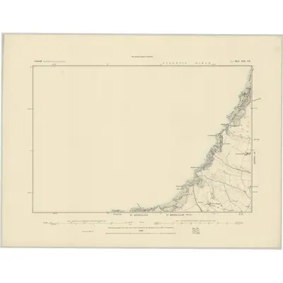 1880 Map of Cornwall XIII.SE, 1886 Print