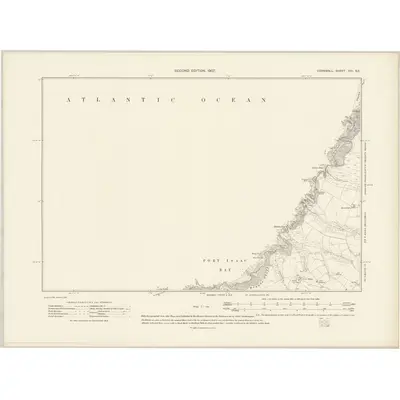 1905 Map of Cornwall XIII.SE, 1907 Print
