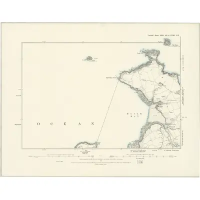 1880 Map of Cornwall XIIIA.SE & XVIII.NE, 1888 Print