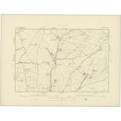 1881 Map of Cornwall XIV.NE, 1883 Print