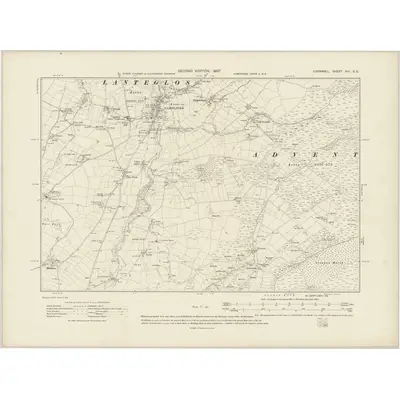 1905 Map of Cornwall XIV.SE, 1907 Print