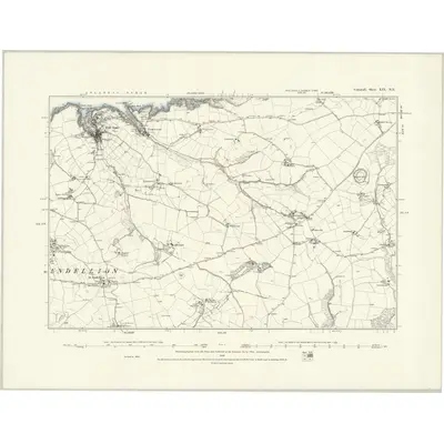 1880 Map of Cornwall XIX.NE, 1888 Print