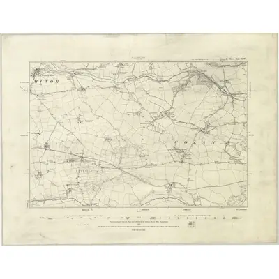 1879 Map of Cornwall XL.NW, 1888 Print