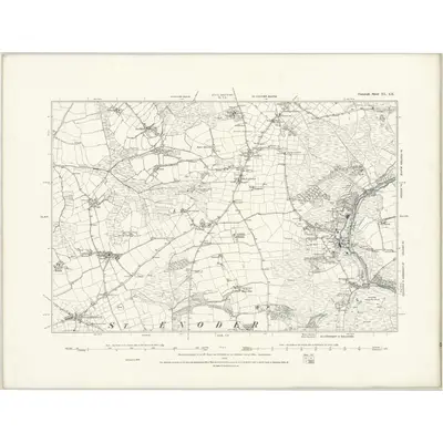 1879 Map of Cornwall XL.SE, 1888 Print