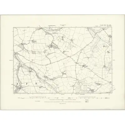 1879 Map of Cornwall XL.SW, 1888 Print