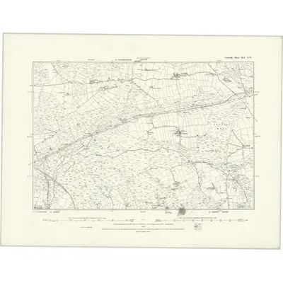 1879 Map of Cornwall XLI.NW, 1888 Print