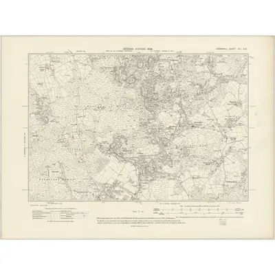 1906 Map of Cornwall XLI.SE, 1908 Print