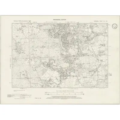1938 Map of Cornwall XLI.SE, 1945 Print