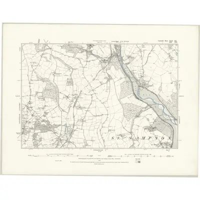 1881 Map of Cornwall XLII.SE, 1888 Print
