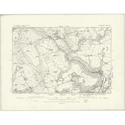 1881 Map of Cornwall XLII.SW, 1888 Print
