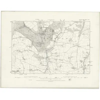 1881 Map of Cornwall XLIII.NW, 1888 Print