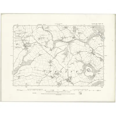 1881 Map of Cornwall XLIII.SE, 1888 Print