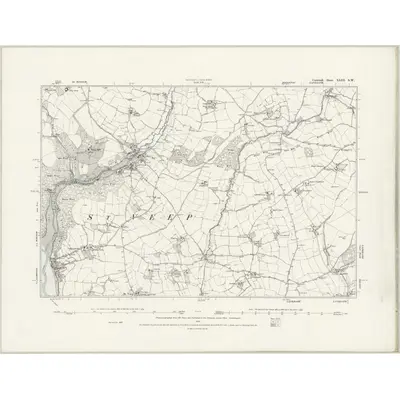 1881 Map of Cornwall XLIII.SW, 1888 Print