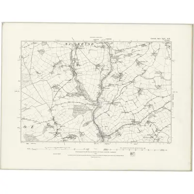 1881 Map of Cornwall XLIV.NW, 1888 Print