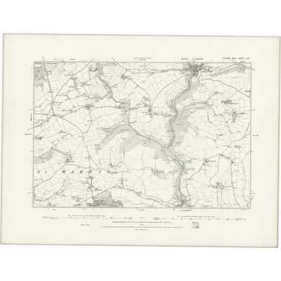 1881 Map of Cornwall XLIV.SE, 1888 Print