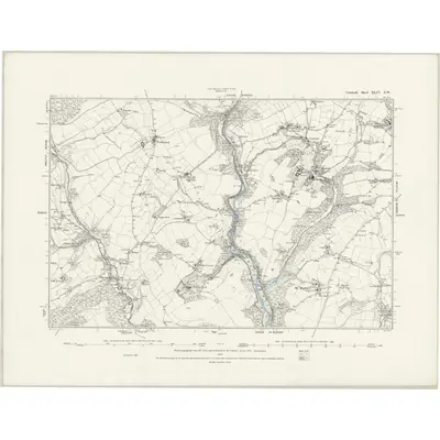 1881 Map of Cornwall XLIV.SW, 1888 Print