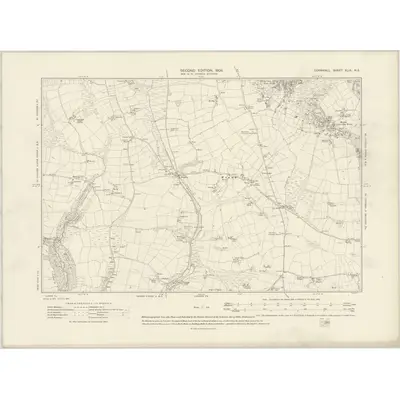 1906 Map of Cornwall XLIX.NE, 1908 Print