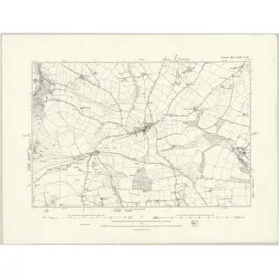 1879 Map of Cornwall XLIX.NW, 1888 Print