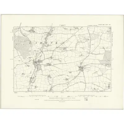 1879 Map of Cornwall XLIX.SE, 1888 Print