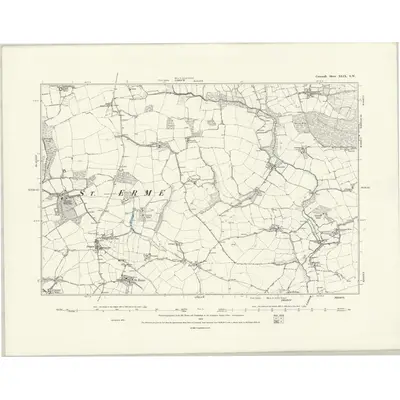 1879 Map of Cornwall XLIX.SW, 1888 Print