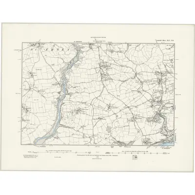 1888 Map of Cornwall XLV.NE, 1889 Print