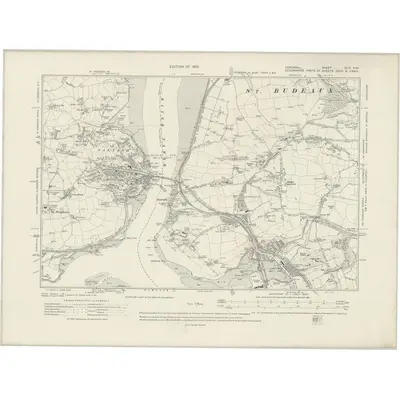 1912 Map of Cornwall XLVI.NW, 1919 Print