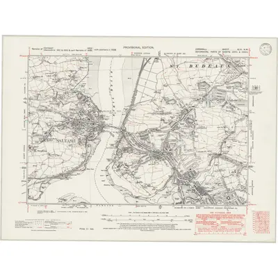 1938 Map of Cornwall XLVI.NW, 1946 Print