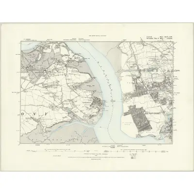 1856 Map of Cornwall XLVI.SW, 1888 Print
