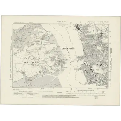 1912 Map of Cornwall XLVI.SW, 1919 Print