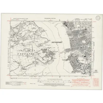 1938 Map of Cornwall XLVI.SW, 1946 Print