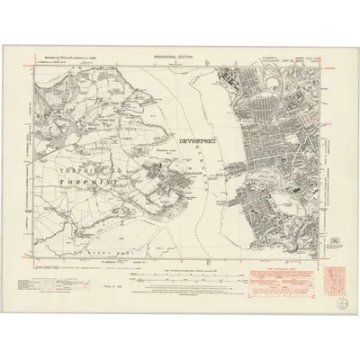 1938 Map of Cornwall XLVI.SW, 1954 Print