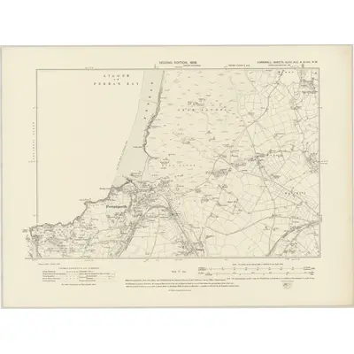 1906 Map of Cornwall XLVII.NE & XLVIII.NW, 1908 Print