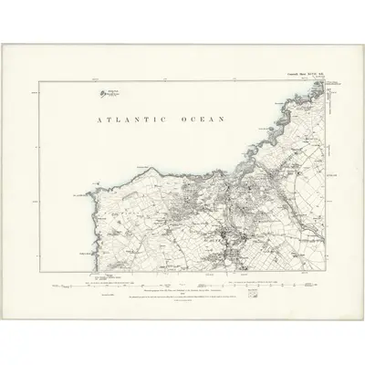 1879 Map of Cornwall XLVII.SE, 1888 Print