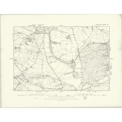 1879 Map of Cornwall XLVIII.NE, 1888 Print