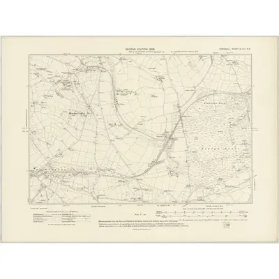 1906 Map of Cornwall XLVIII.NE, 1908 Print