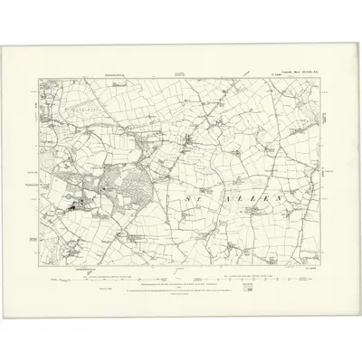 1879 Map of Cornwall XLVIII.SE, 1888 Print
