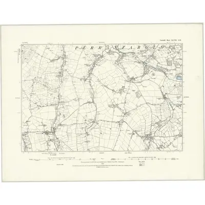 1879 Map of Cornwall XLVIII.SW, 1888 Print