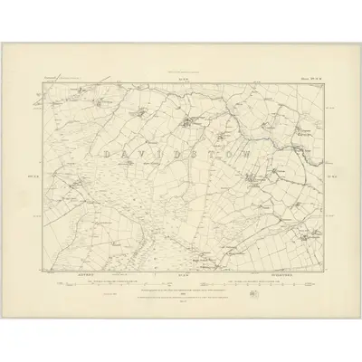 1882 Map of Cornwall XV.NW, 1883 Print