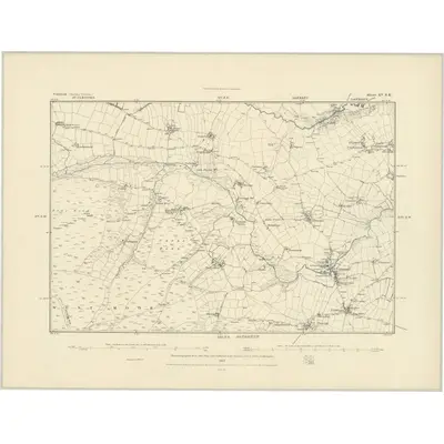 1881 Map of Cornwall XV.SE, 1883 Print