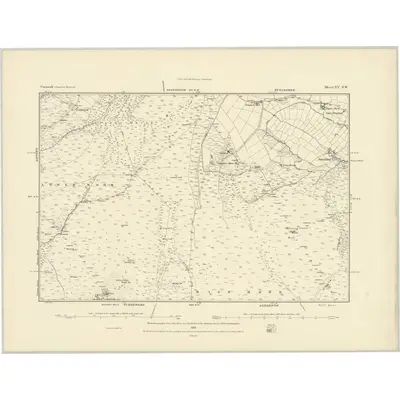 1881 Map of Cornwall XV.SW, 1883 Print