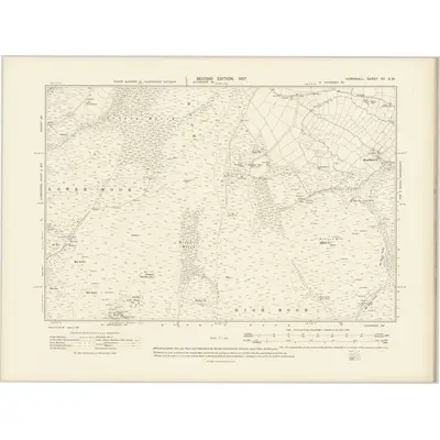 1905 Map of Cornwall XV.SW, 1907 Print