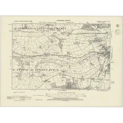 1938 Map of Cornwall XVI.NE, 1944 Print
