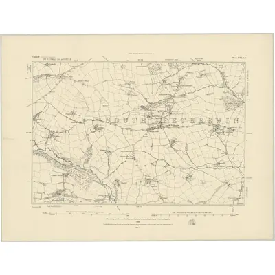 1882 Map of Cornwall XVI.SE, 1884 Print