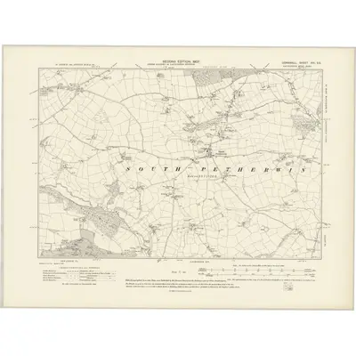 1905 Map of Cornwall XVI.SE, 1907 Print