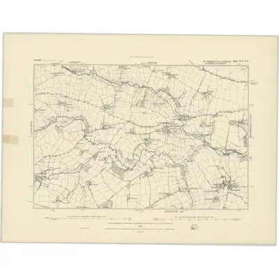 1881 Map of Cornwall XVI.SW, 1884 Print