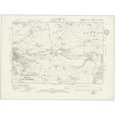 1932 Map of Cornwall XVII.NW, 1935 Print
